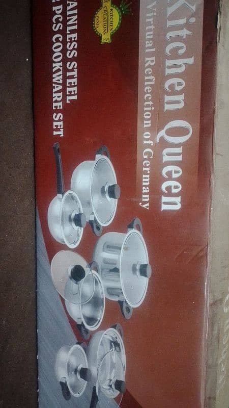 kitchen Queen stain less steel 12 pics cook wear set 0