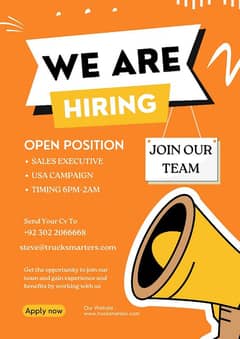 We are hiring  Sales agents