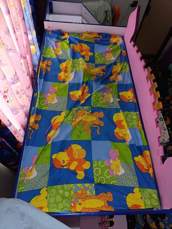 bunk bed, swing or sofa set with curtains for sale 5