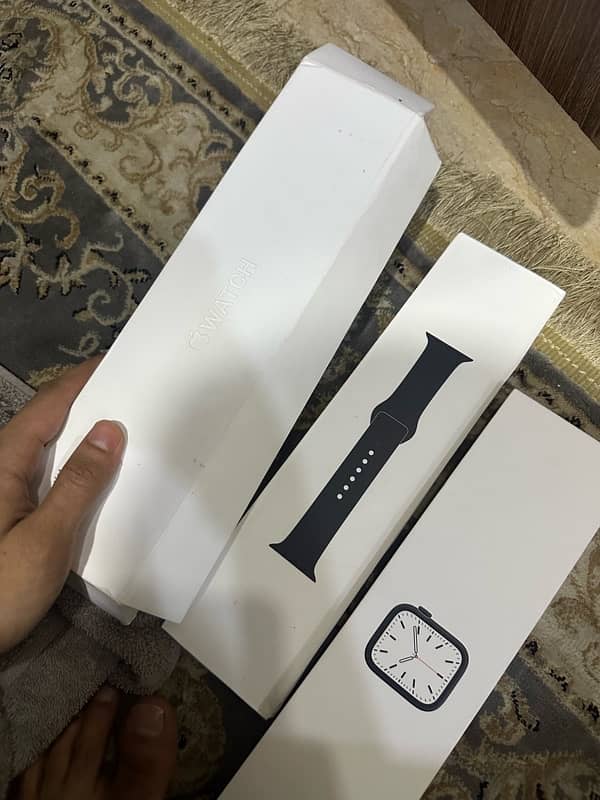 Apple watch series 7 45mm battry health 100 midnight black comp box 8