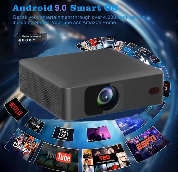 50% Sale on all android multimedia 4k full HD original new projector 12