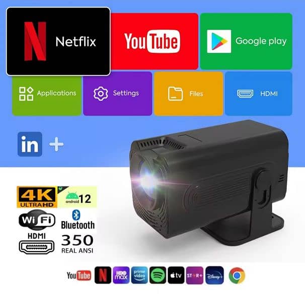 50% Sale on all android multimedia 4k full HD original new projector 14