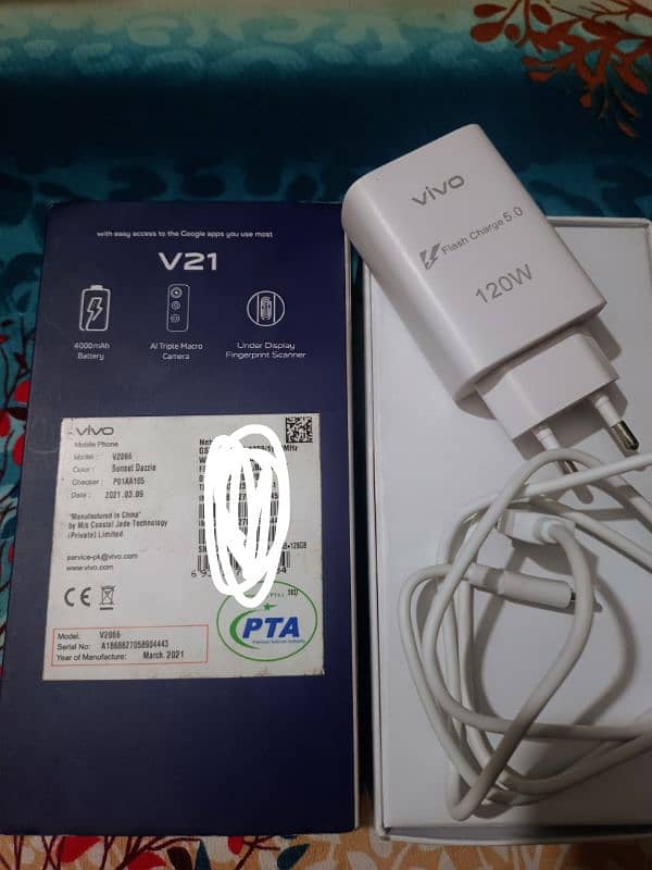 VivO V21 8+4 Ram 128GB Rom  urgent sale Complete Accessories 0