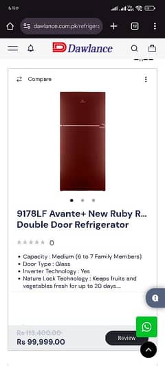 Dawlance 9178lf ruby red