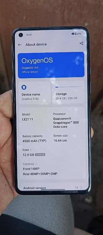 ONEPLUS "9"  12+12GB   "256"GB  DUAL SIM 1