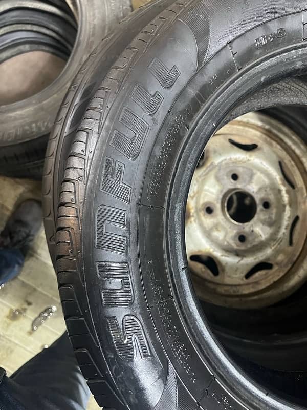 2 tyres 155-70-12 Sunfull made in china 21 model 80% 4