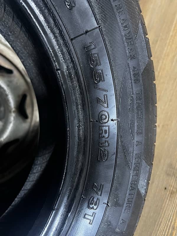 2 tyres 155-70-12 Sunfull made in china 21 model 80% 5