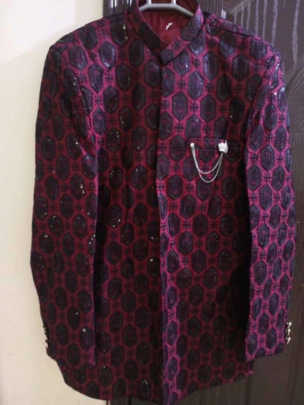 mehroon Prince coat 36 waste. . . with black shlwar kameez 0