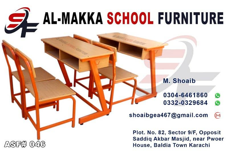 School furniture for sale  | Doul desk | Table, bench| Study chair 6