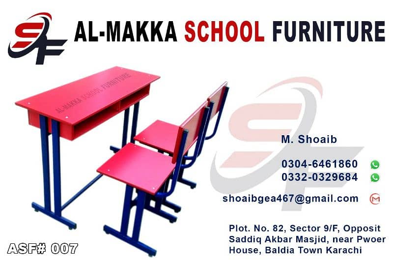 School furniture for sale  | Doul desk | Table, bench| Study chair 7