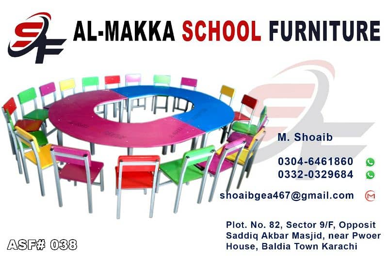 School furniture for sale  | Doul desk | Table, bench| Study chair 15