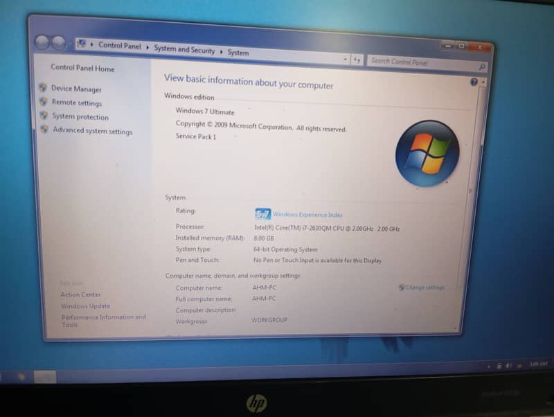 Hp EliteBook 8460p, core i7,Quad Core (2nd  generation) 7