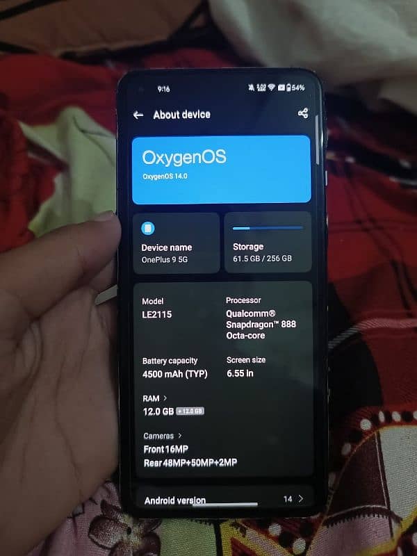 Oneplus 9 12/256 GLOBAL NA model 5