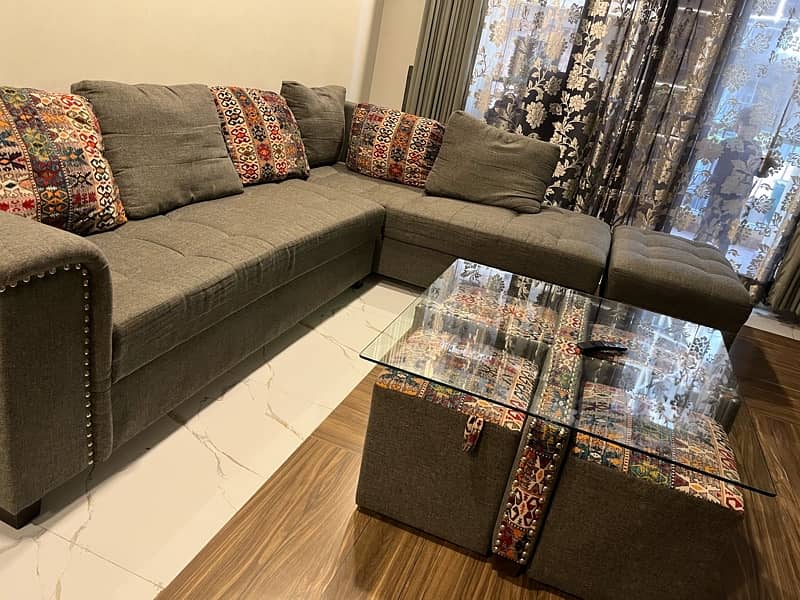 9 Seater Sofa + Table + Diwan 1