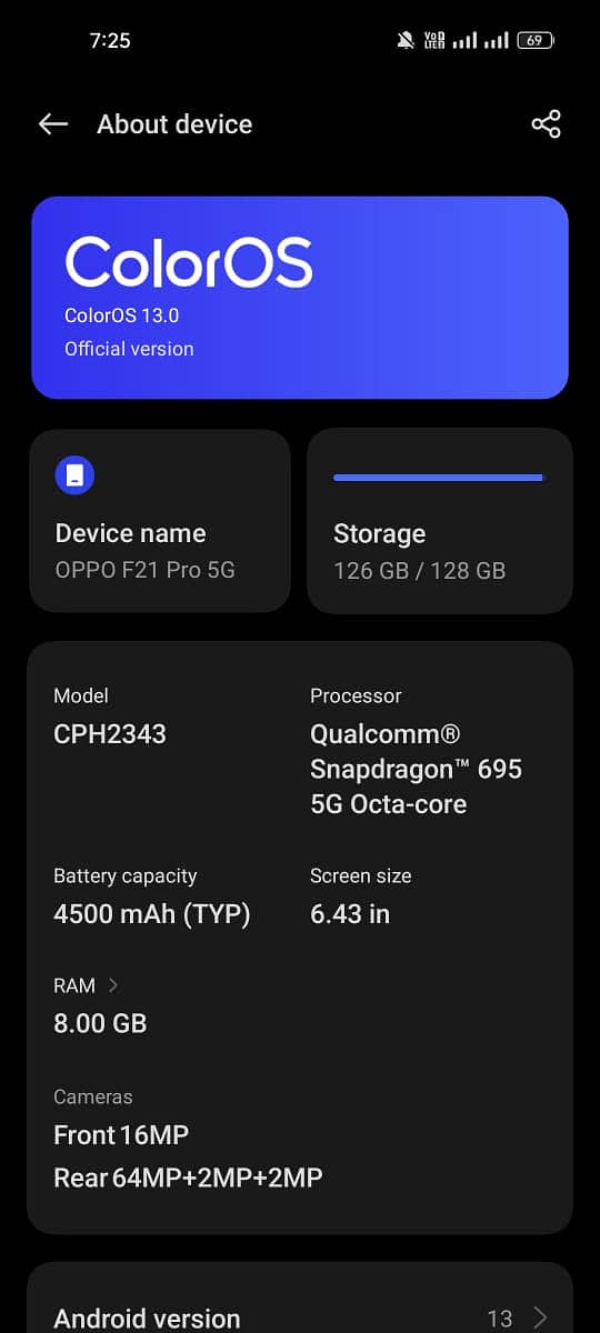 OPPO F21 Pro 5g With original Box and Charger 1