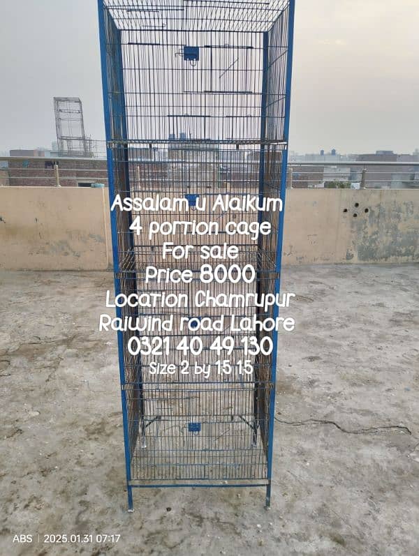 4 portion used  cage Size 2 by 1.5 1.5 For sale 0