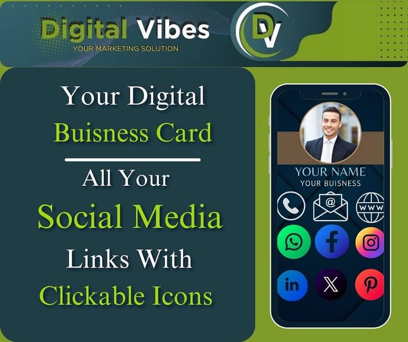 Digital Busness Cards With Clickable Icons 0