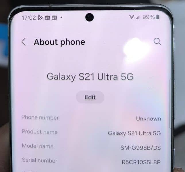 Samsung s21 ultra official PTA approved 12 GB Ram 256 Rom 4