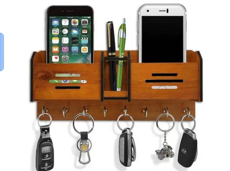 Multipurpose Wooden Key Holder 0