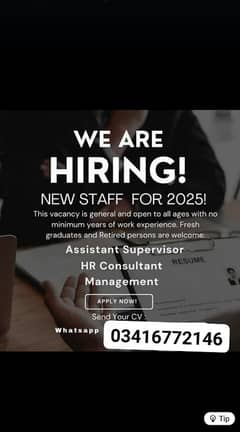 we are hiring mail and female staff for office in Islamabad