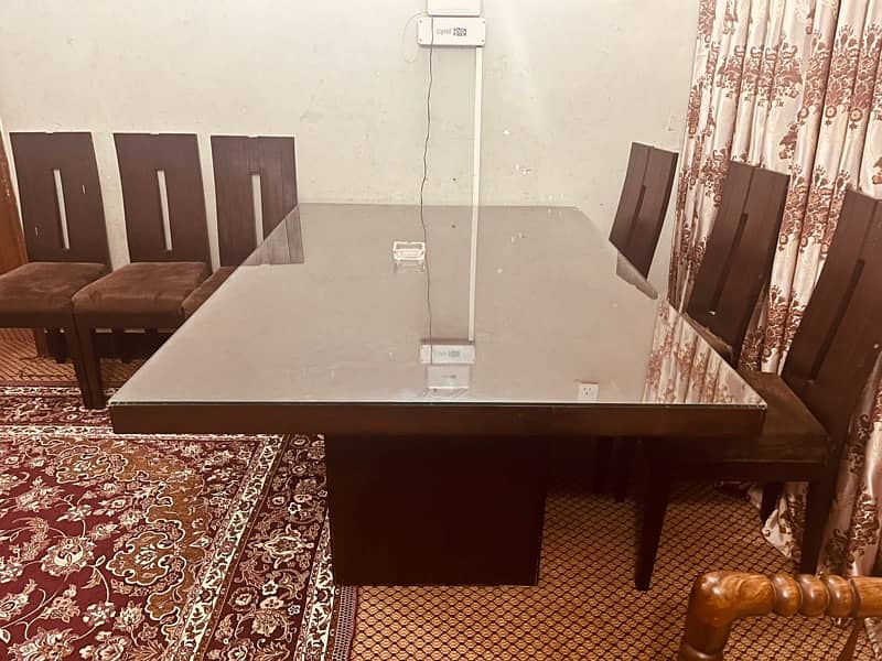 wooden dining table with 6 chairs 1