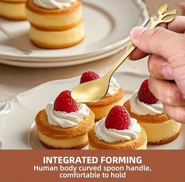 4 / 8 / 12 / 24pcs Golden Stainless Steel Coffee Spoon and Desserts 1