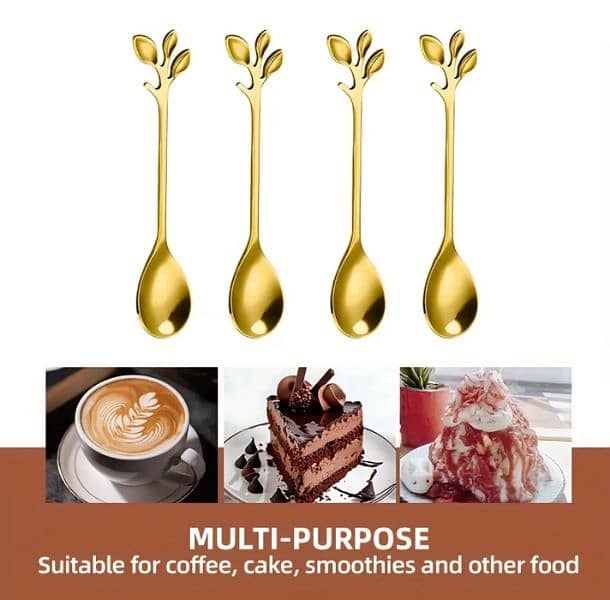 4 / 8 / 12 / 24pcs Golden Stainless Steel Coffee Spoon and Desserts 5