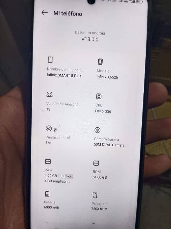 infinix smart 8 Puis 4+4 64 battery mha6000 2