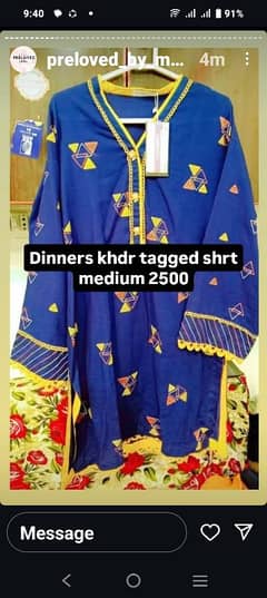 sohaye by dinners khaddar shirt new