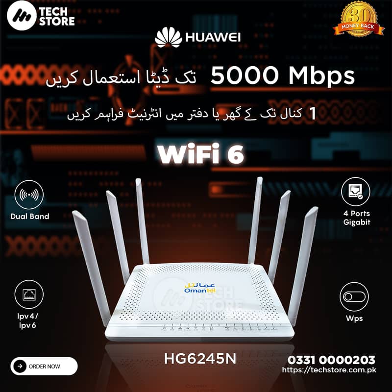 Huawei WiFi 6 GPON  FiberHome HG6245N Router Dual Band (Branded Used) 0