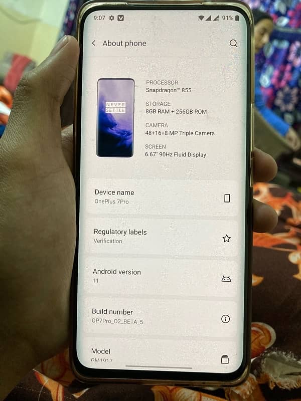 One plus 7 pro 8Gb Ram 256 Gb Rom 855 snapdragon processor 6