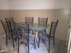 dining table with six chairs