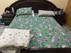 Queen Size Bed with side tables and dressing table