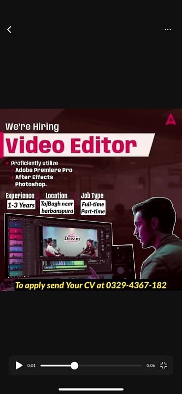 We are hiring experience video editors 0