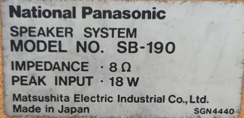 National Panasonic speaker 1