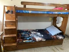 100% Pure walnut Wood bunk Bed