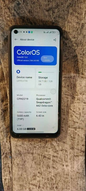 Oppo f19 128gb 6gb plus4gb ram official pta 8