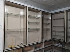 Shop Counter, windows, shelves, brackets