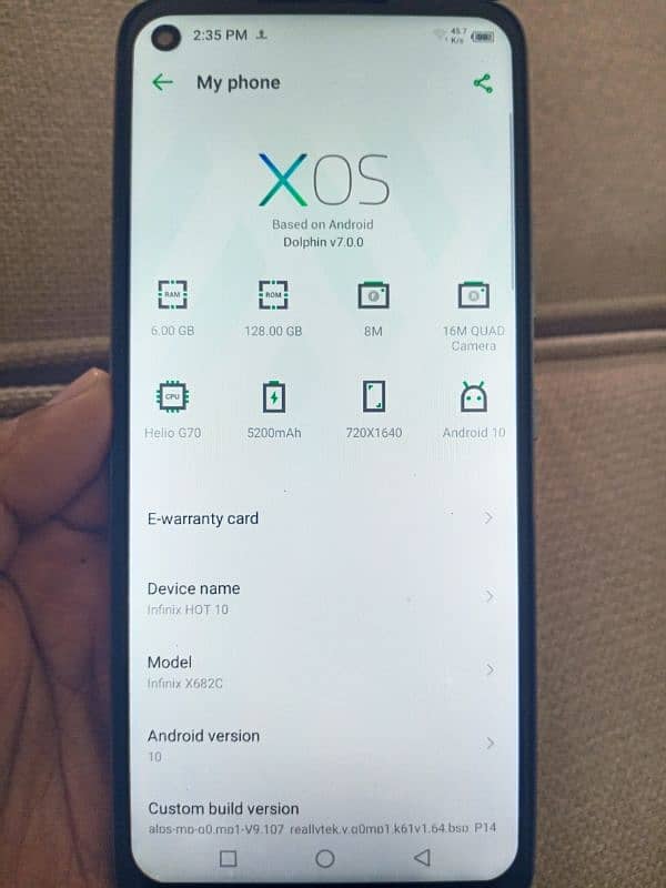 Infinix hot 10  6/128  good condition all OK for sale 8