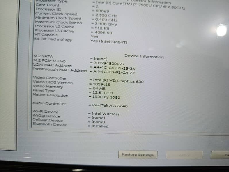 Dell 7280 i7 7th gen + 1080p HD display 6