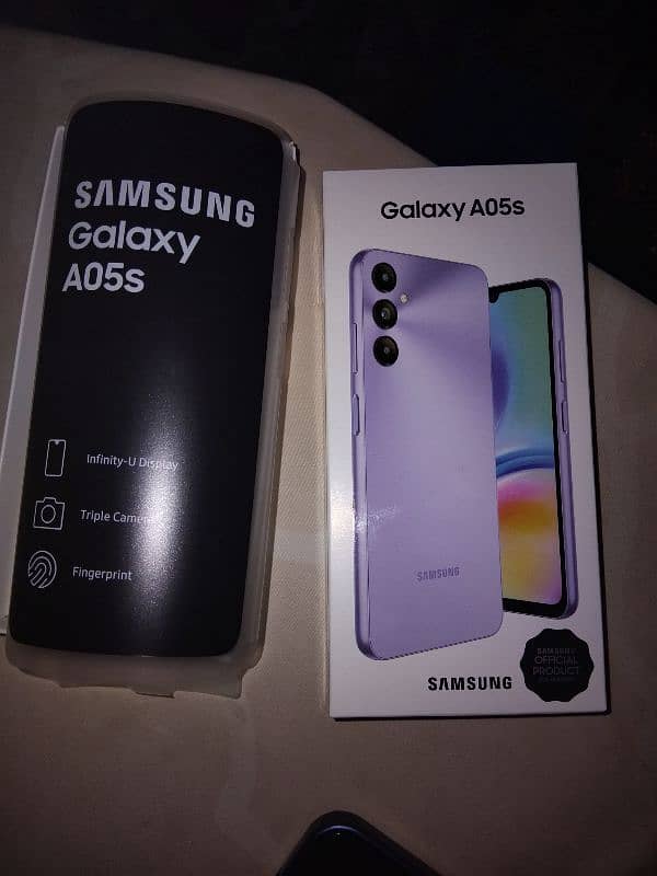 A05s pta approved dual sim Violet with box 0