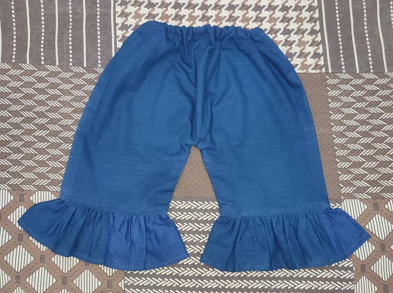 1 Year Baby Girl 2 Piece Dress (Khaddar Fabric) - Fixed Price 1