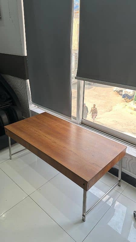 wooden foldable table with metal frame 1