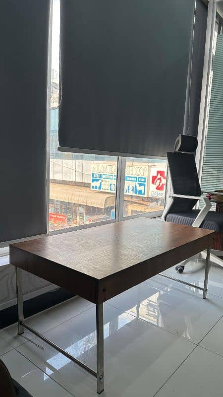 wooden foldable table with metal frame 2