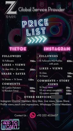 Social media Followers likes views Instagram Tiktok Youtube CapCut pro