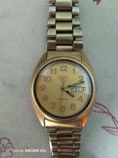 Genuine golden Automatic Seiko 5 watch