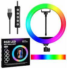 MJ26 10 Inch RGB Led Ring Light With PHONE HOLDER Circle Ring Selfie 2