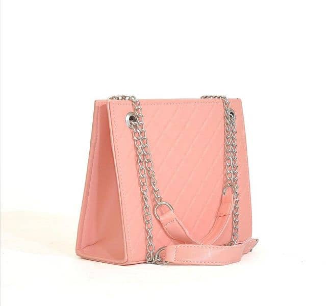 Sydney Synthetic Leather Casual Shoulder Bag, Pink 0