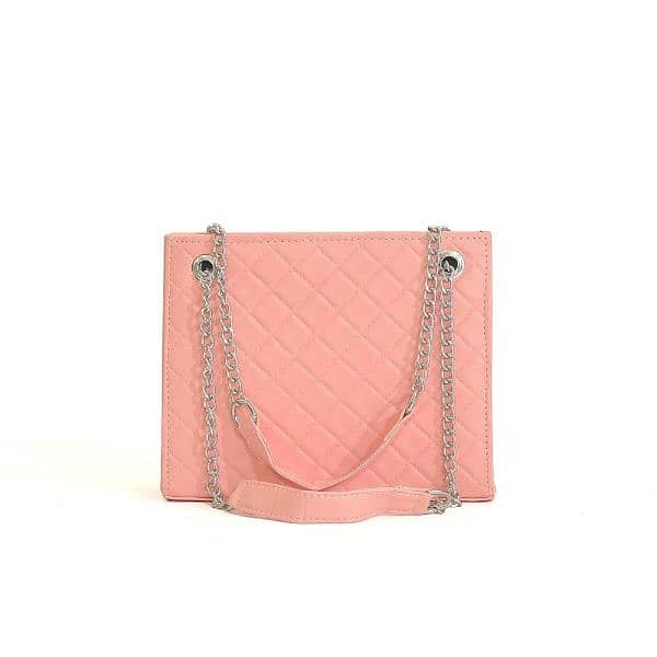 Sydney Synthetic Leather Casual Shoulder Bag, Pink 1