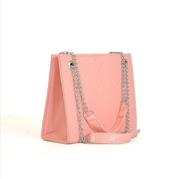 Sydney Synthetic Leather Casual Shoulder Bag, Pink 2